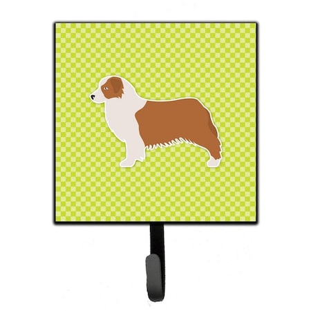 Carolines Treasures Australian Shepherd Dog Checkerboard Green Leash or Key Holder BB3833SH4